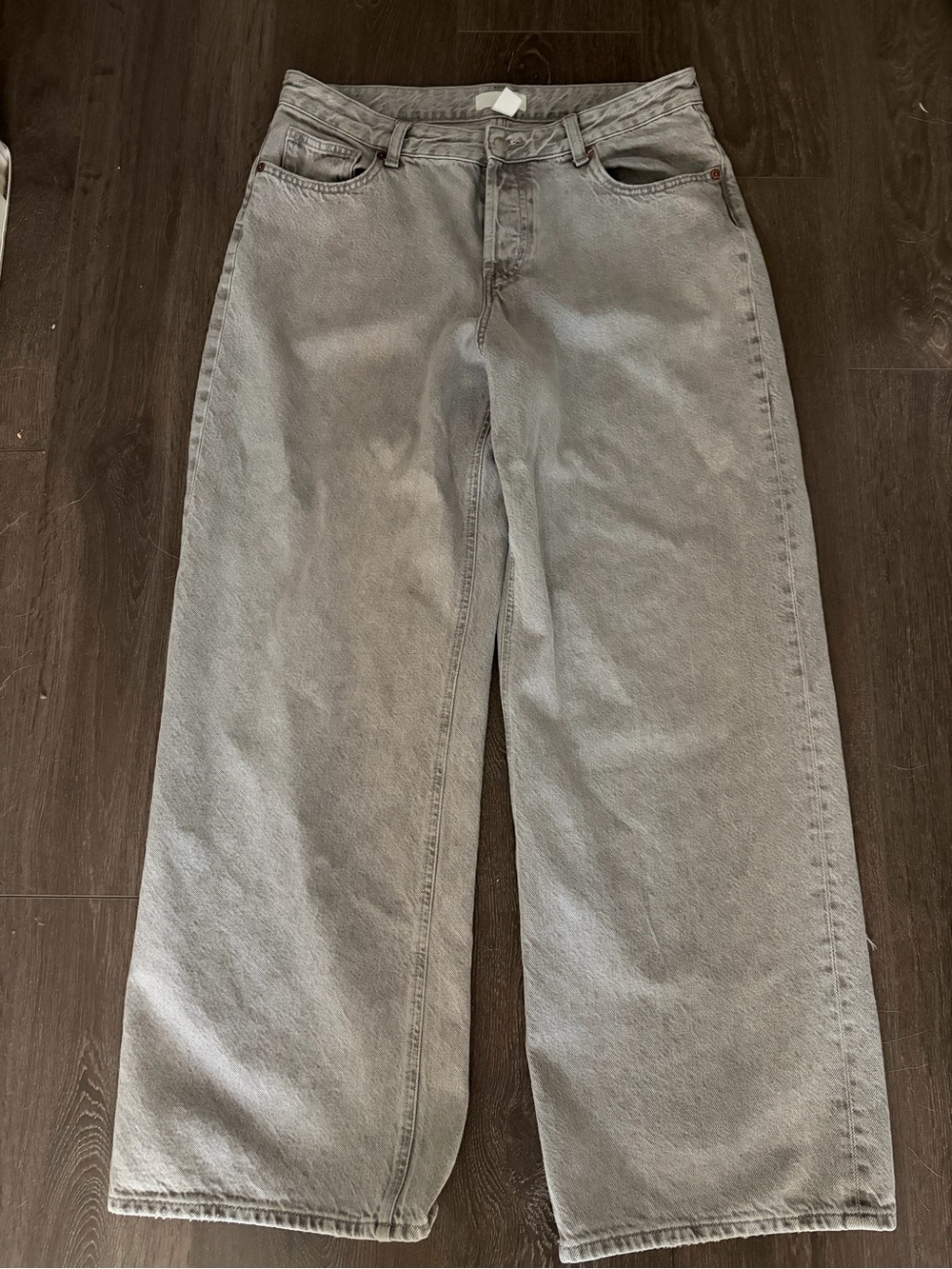 H&M Light Gray Wide-Leg Jeans